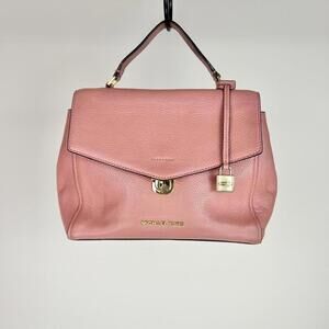 Michael kors Bristol rose flap satchel bag / purse with gold hardware accents.